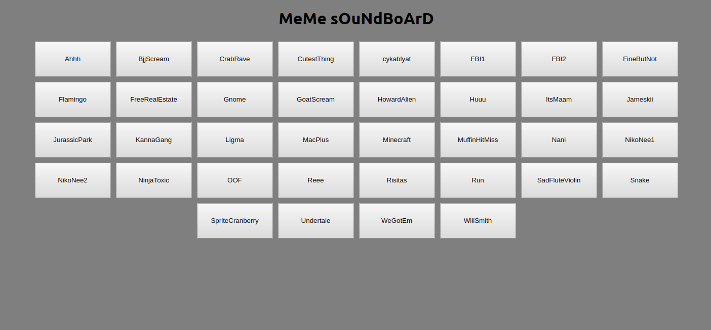 Meme Soundboard in ReactJS